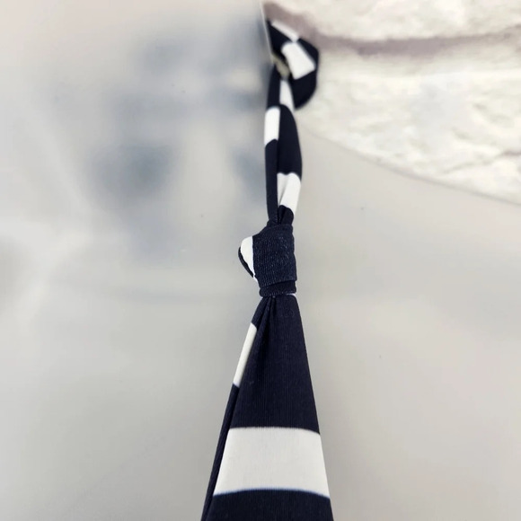 LOFT Beach Blue & White Plunge One Piece Swimsuit Size Small NEW - Picture 10 of 13